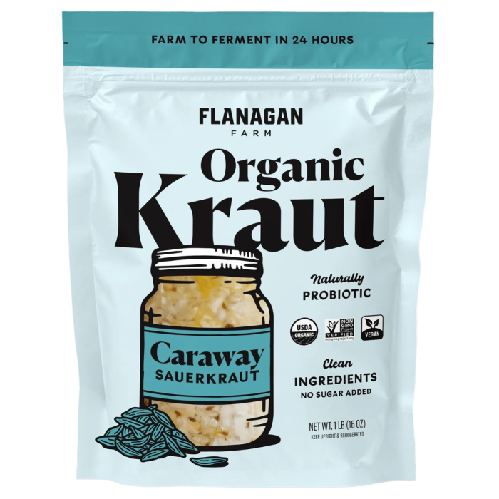 Flanagan Farm Organic Caraway Sauerkraut - Front view