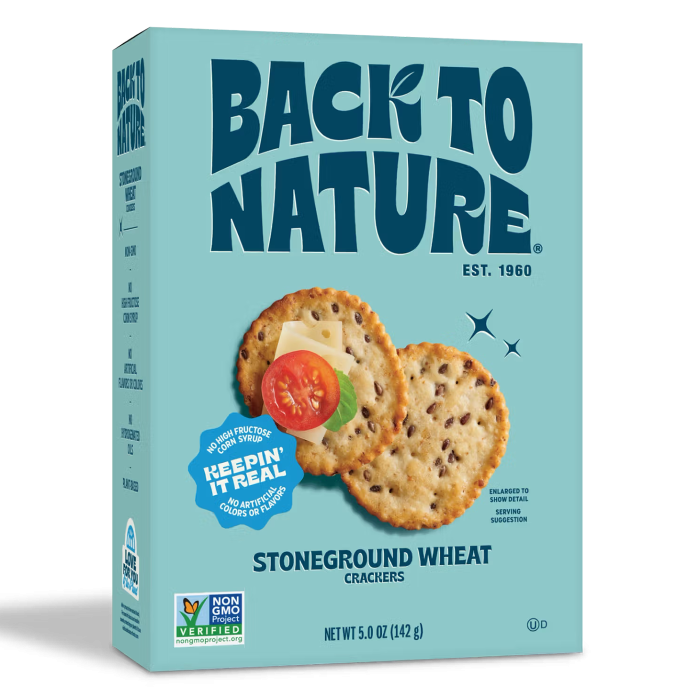 Back to Nature Stoneground Wheat Crackers - Front view