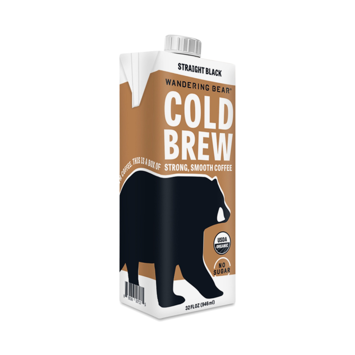 Wandering Bear Coffee Cold Brew Coffee Straight Black - Front view