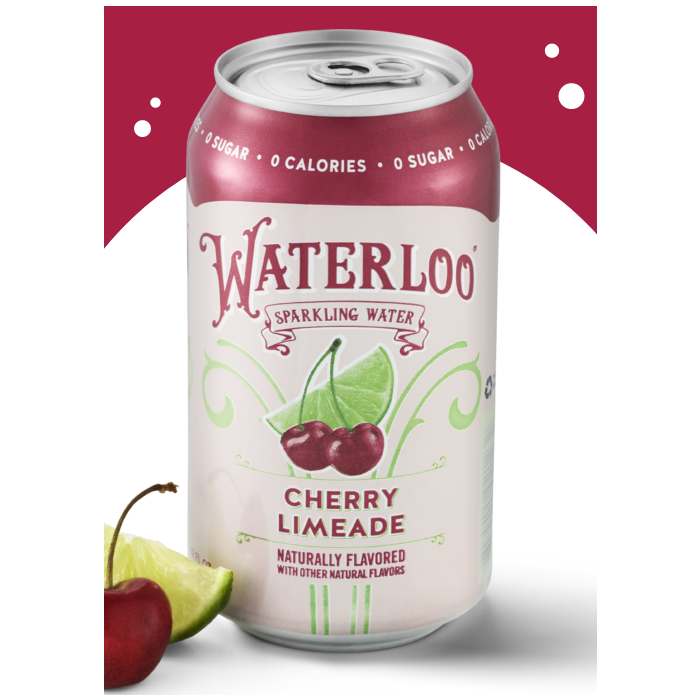 Waterloo Sparkling Water Cherry Limeade, 12 oz. 