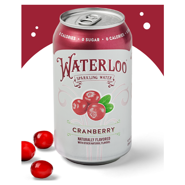 Waterloo Sparkling Water Cranberry, 12 oz.  