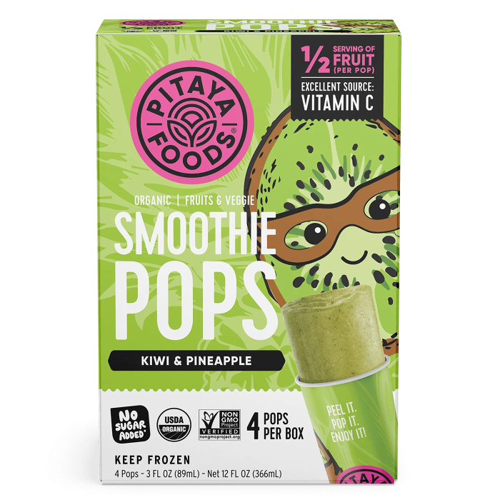 Pitaya Foods Organic Smoothie Pop Kiwi and Pineapple - Front view