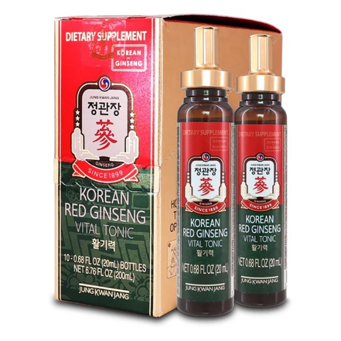 Korea Ginseng Vital Tonic Korean Red Ginseng Shot 10-Count - Front view