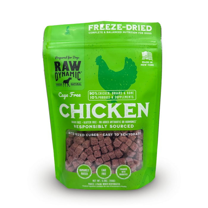 Raw Dynamic Chicken Freeze Dried Food for Dogs - Front view