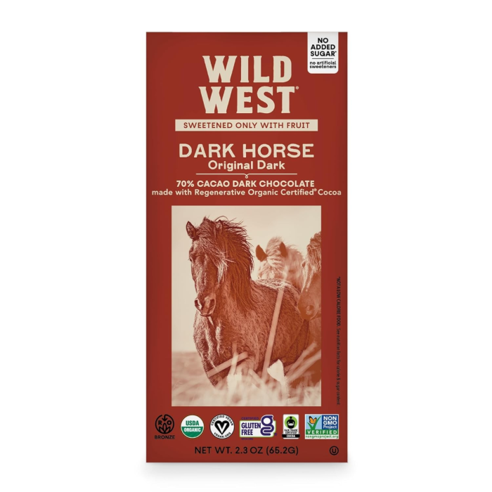 Wild West Dark Horse Chocolate - Front view
