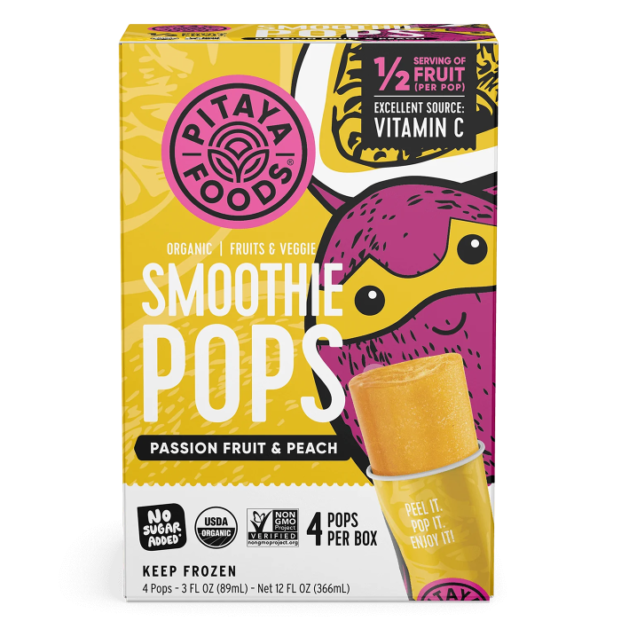 Pitaya Foods Organic Smoothie Pop Passionfruit Peach - Front view