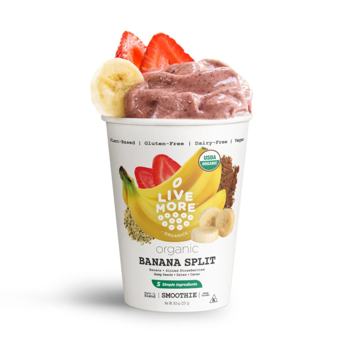 Live More Organics Banana Split Smoothie - Front view