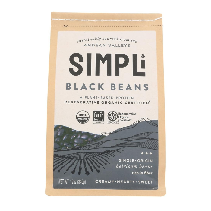 SIMPLi Regenerative Organic Certified Black Beans - Front view